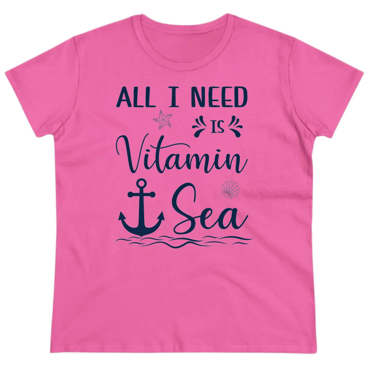 All I Need Is Vitamin Sea Ladies Cruise Tee in Azalea