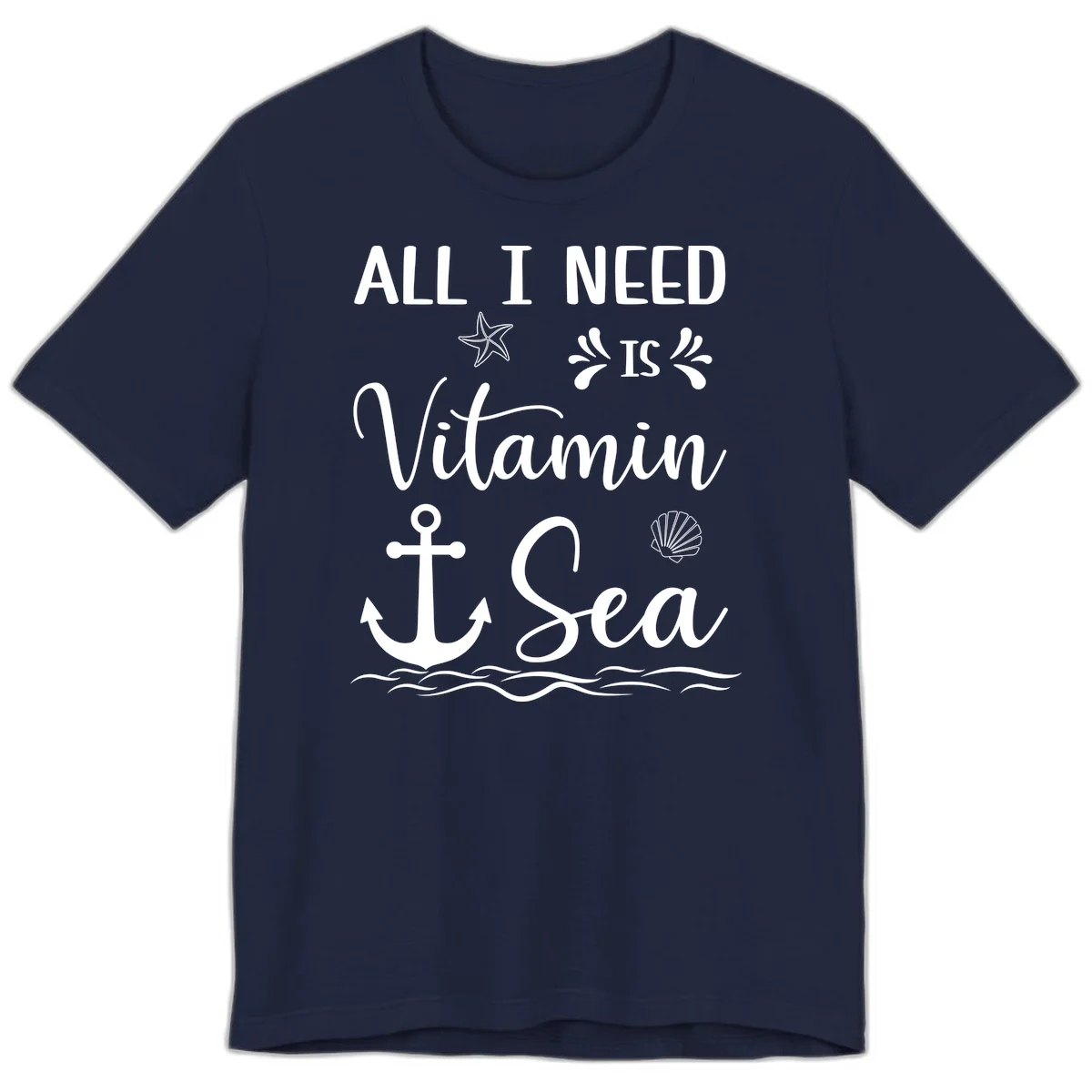 All I Need Is Vitamin Sea Premium Cruise Tee in Navy