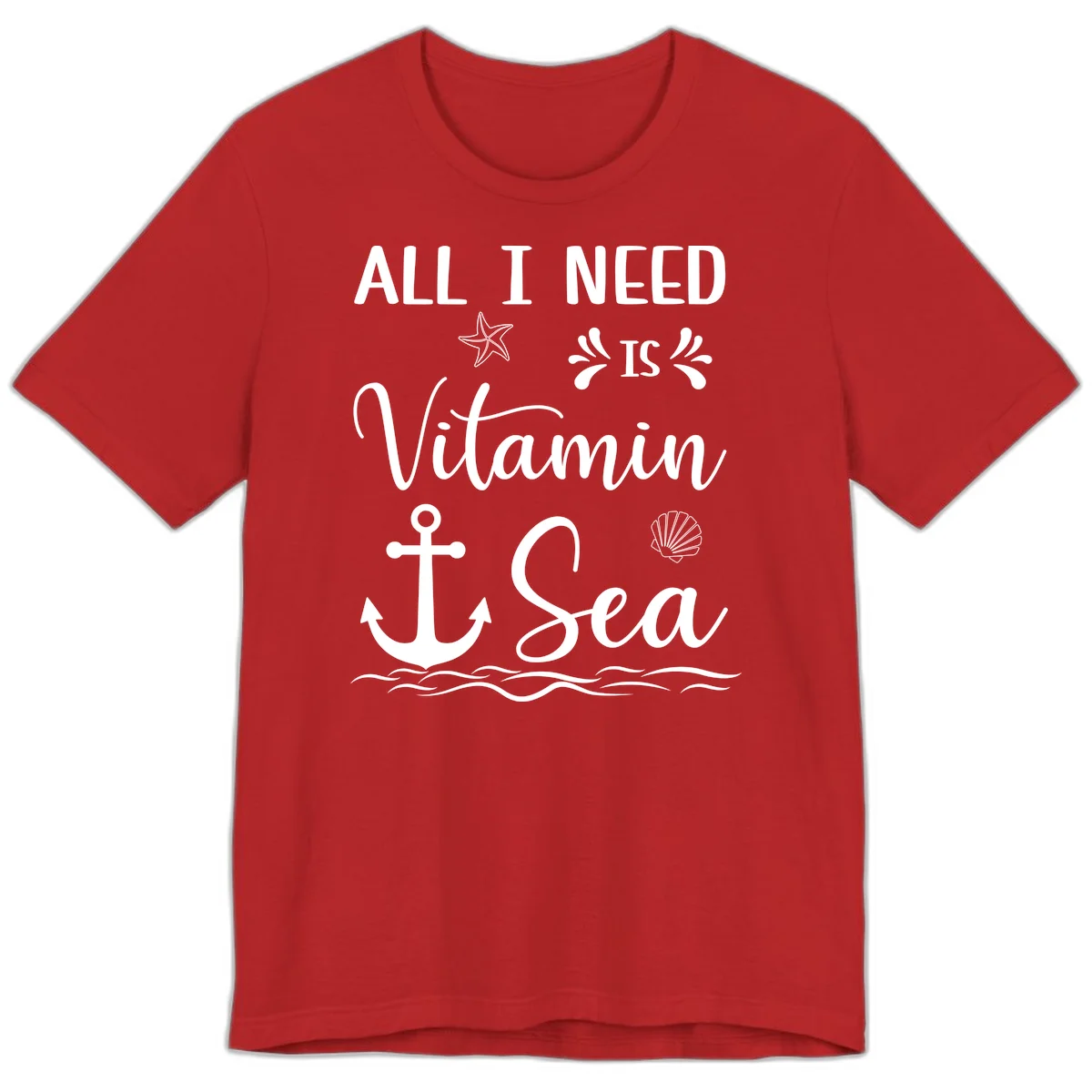 All I Need Is Vitamin Sea Premium Cruise Tee in Red