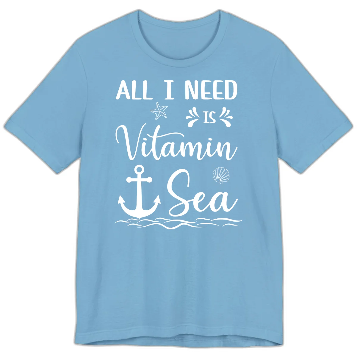 All I Need Is Vitamin Sea Premium Cruise Tee in Ocean Blue