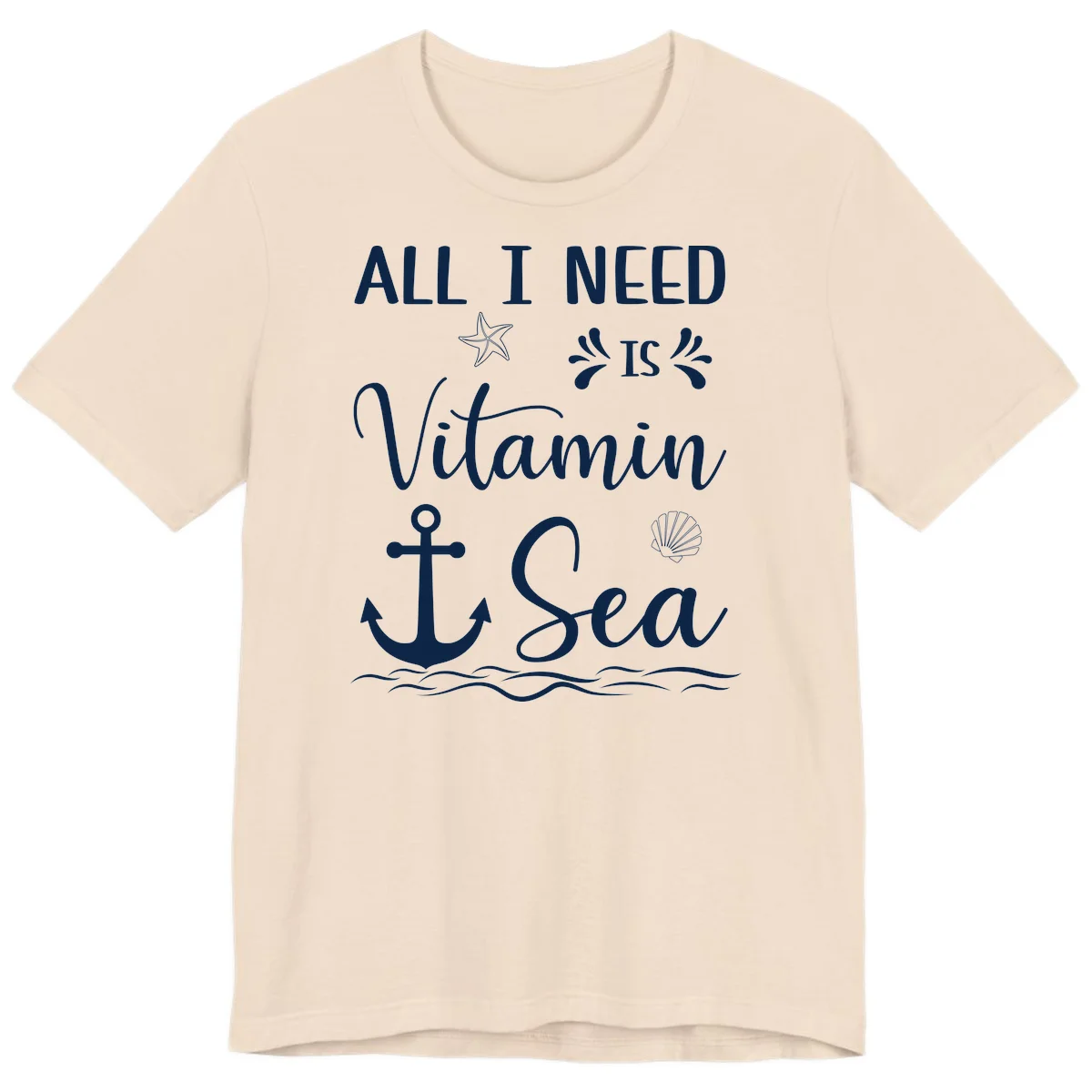 All I Need Is Vitamin Sea Premium Cruise Tee in Soft Cream