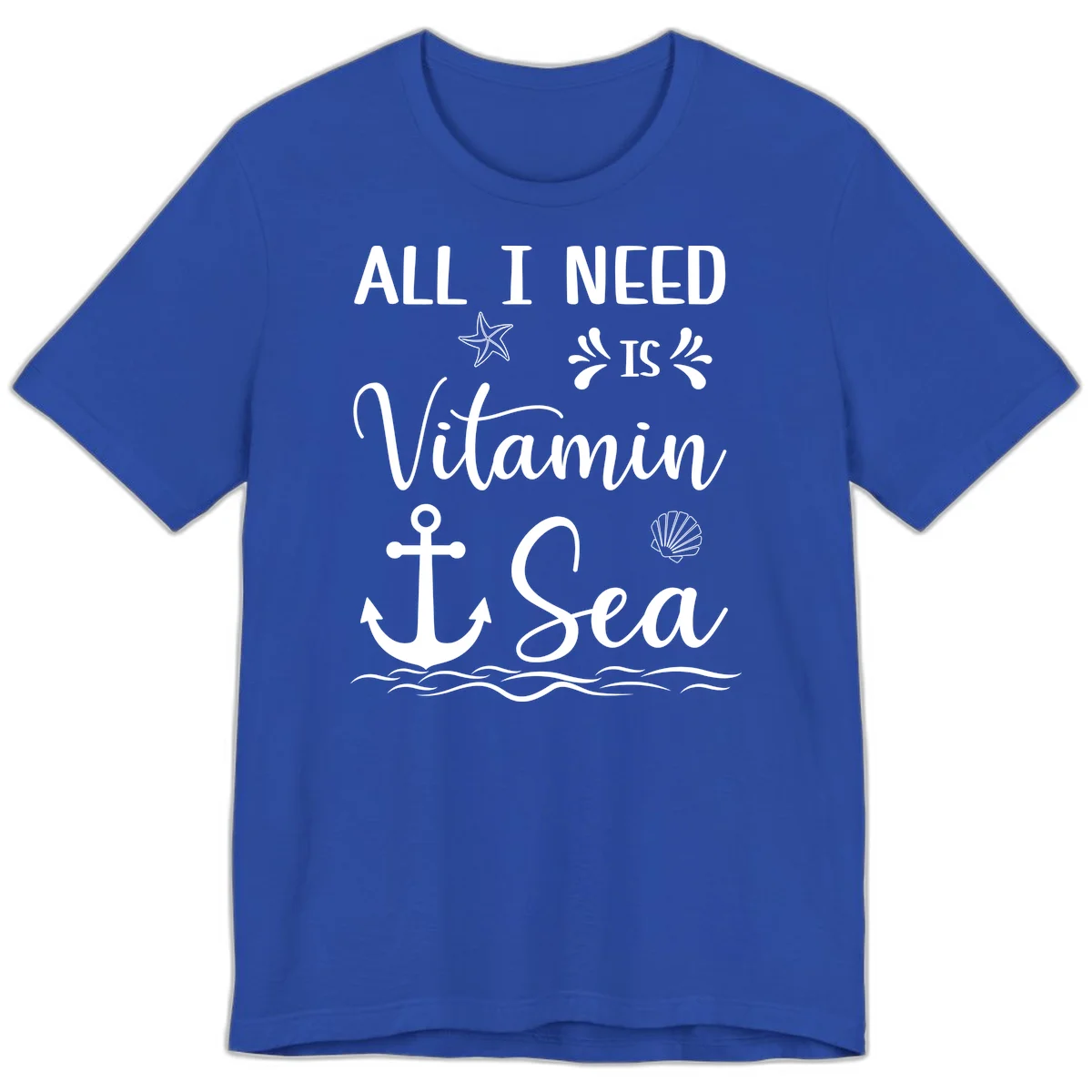 All I Need Is Vitamin Sea Premium Cruise Tee in True Royal