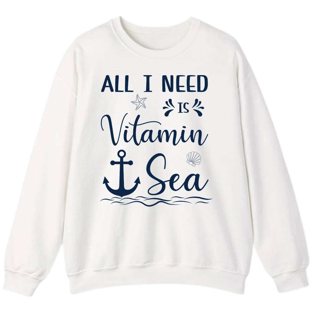 All I Need Is Vitamin Sea Cruise Sweatshirt in White