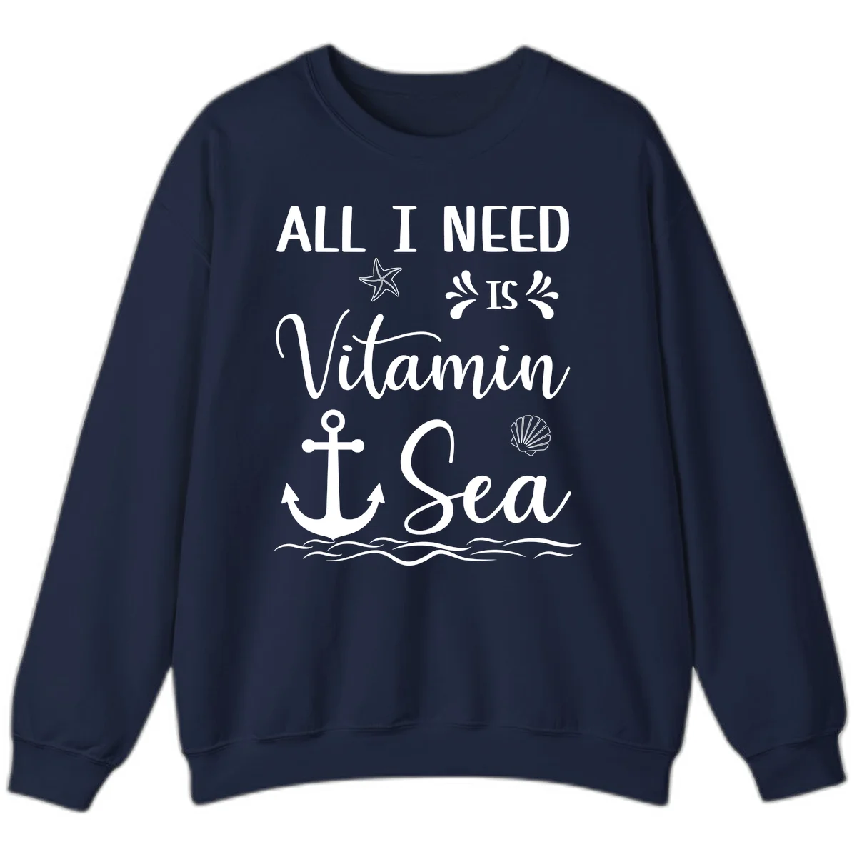 All I Need Is Vitamin Sea Cruise Sweatshirt in Navy