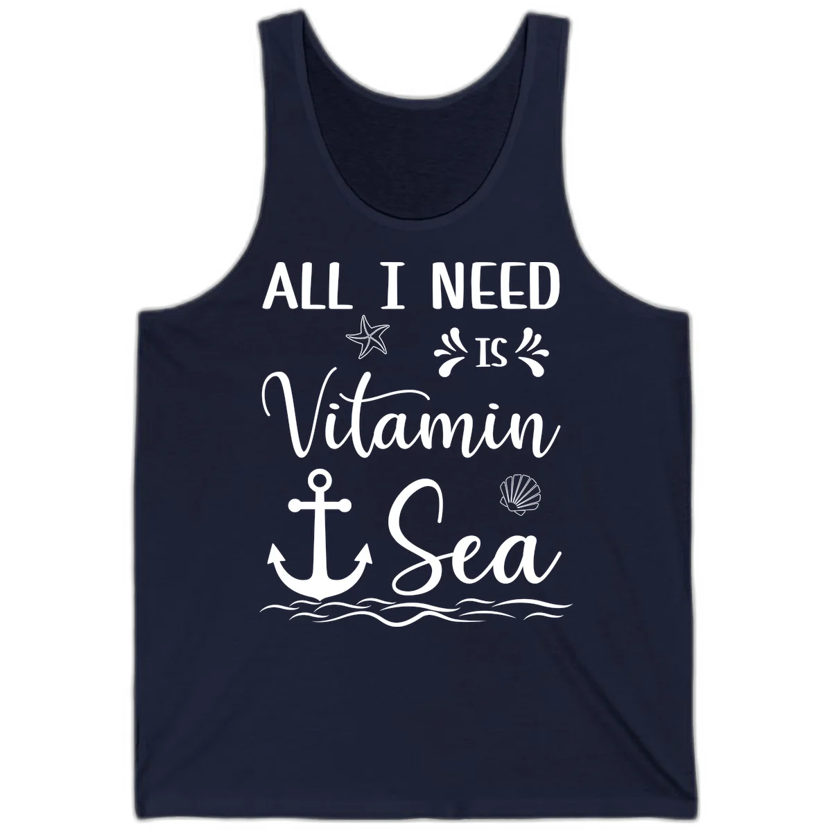 All I Need Is Vitamin Sea Cruise Tank Top in Navy