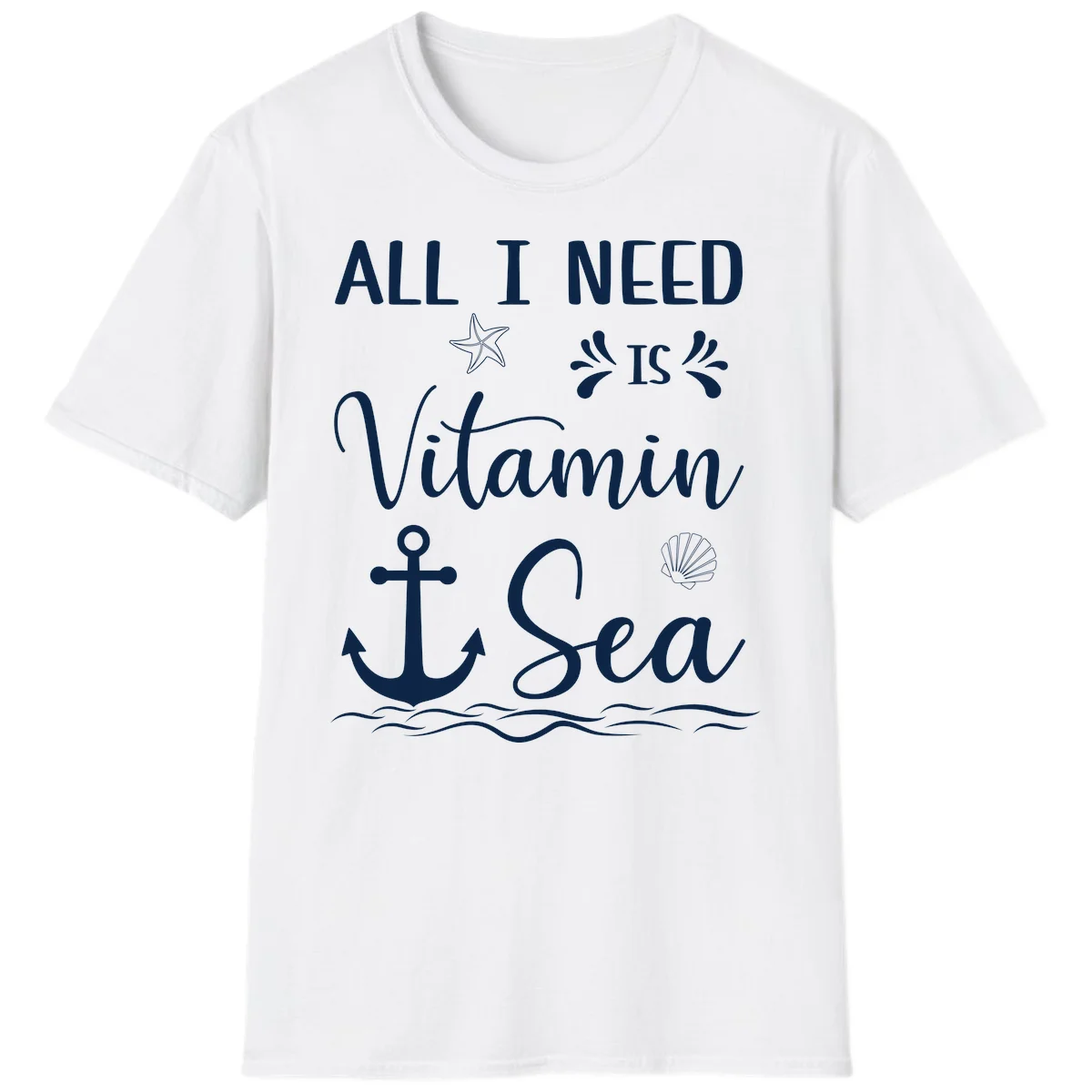 All I Need Is Vitamin Sea Nautical Cruise T-Shirt in White