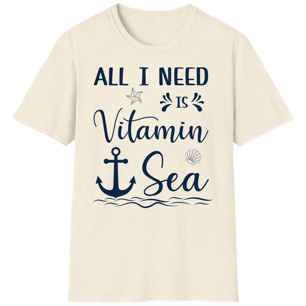 All I Need Is Vitamin Sea Nautical Cruise T-Shirt in Natural