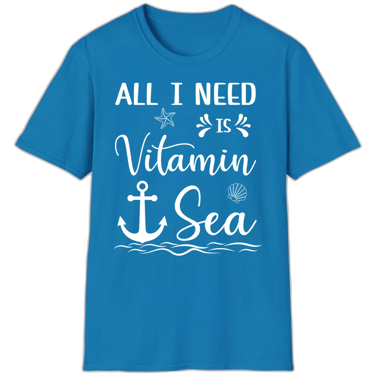 All I Need Is Vitamin Sea Nautical Cruise T-Shirt in Sapphire