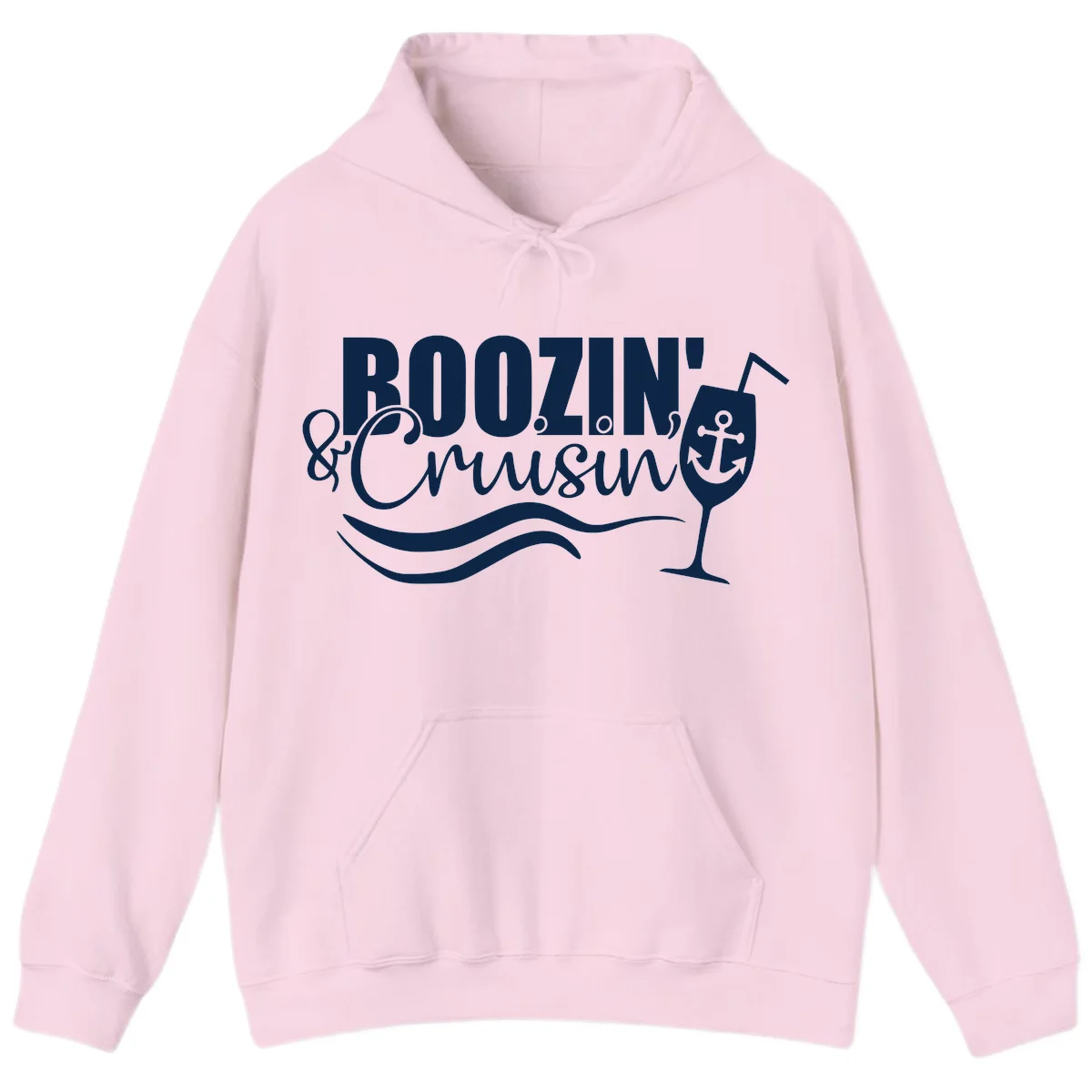 Boozin' & Cruising Nautical Cruise Hoodie in Light Pink