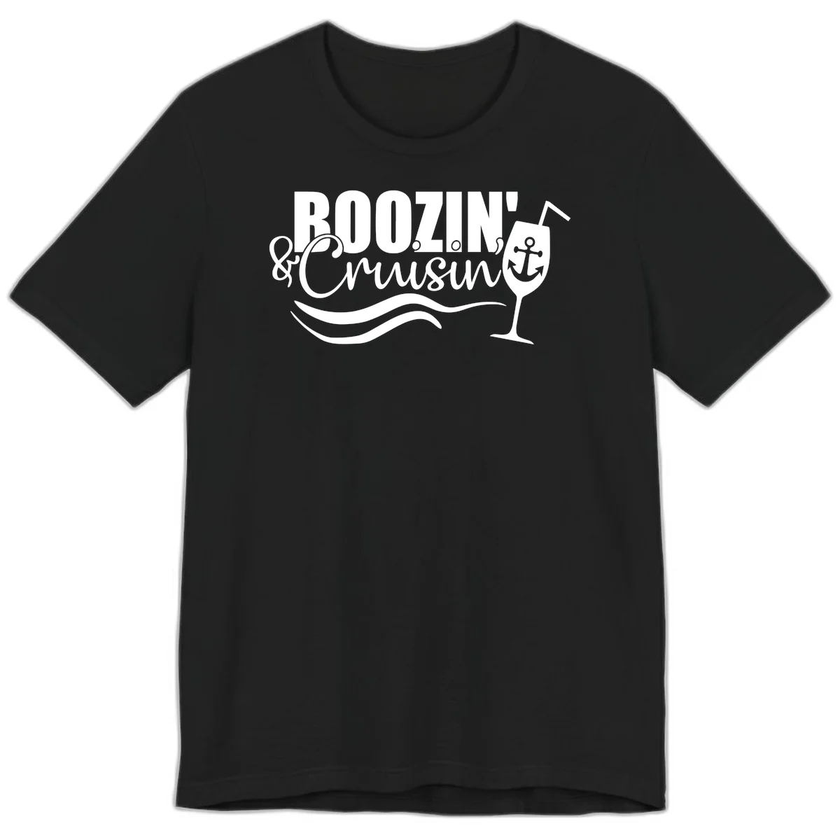 Boozin' & Cruising Nautical Premium Cruise Tee in Black