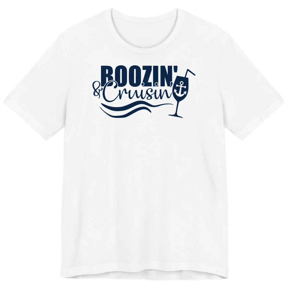 Boozin' & Cruising Nautical Premium Cruise Tee in White
