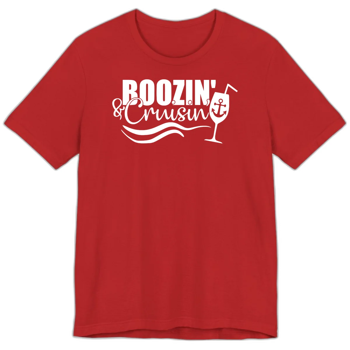 Boozin' & Cruising Nautical Premium Cruise Tee in Red