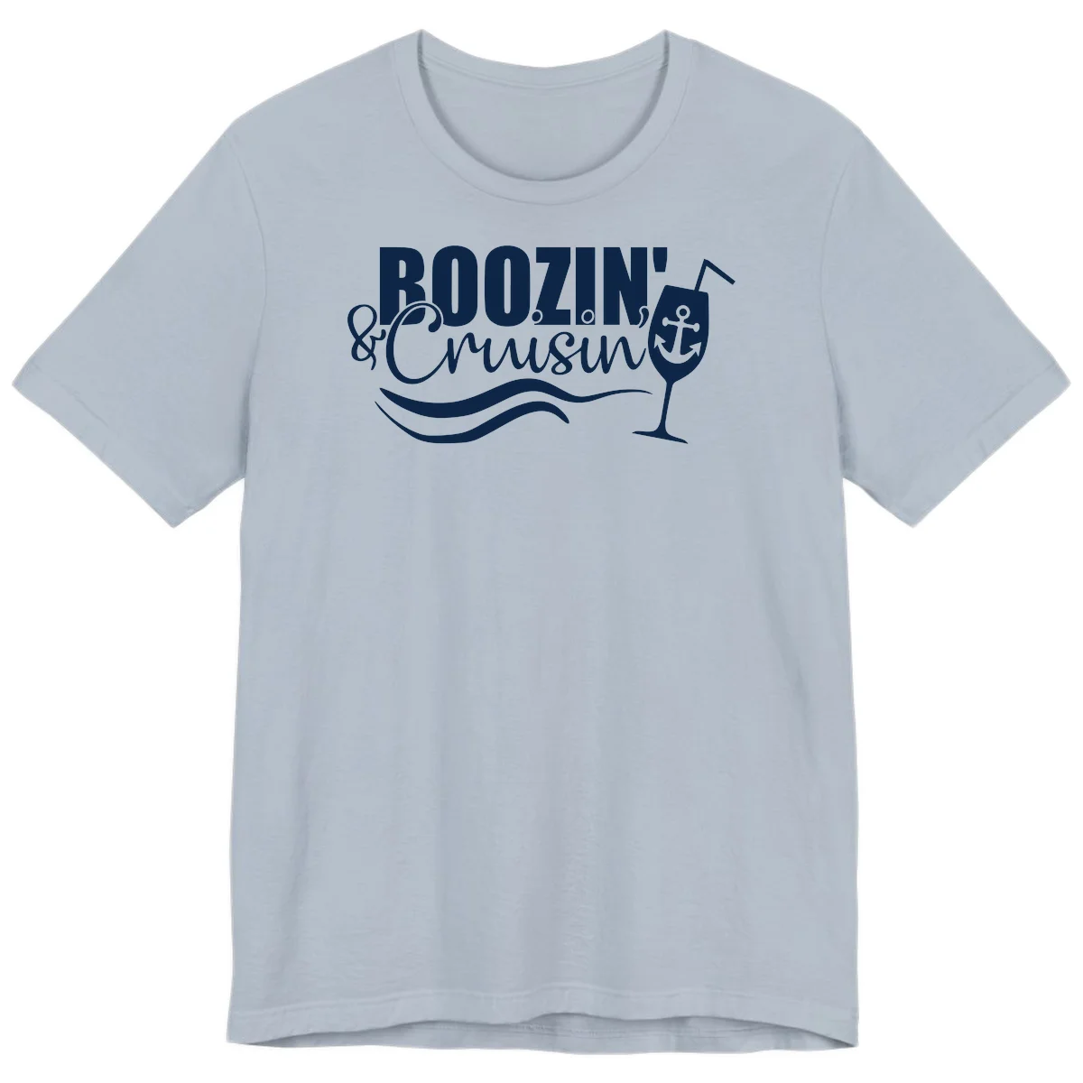 Boozin' & Cruising Nautical Premium Cruise Tee in Light Blue