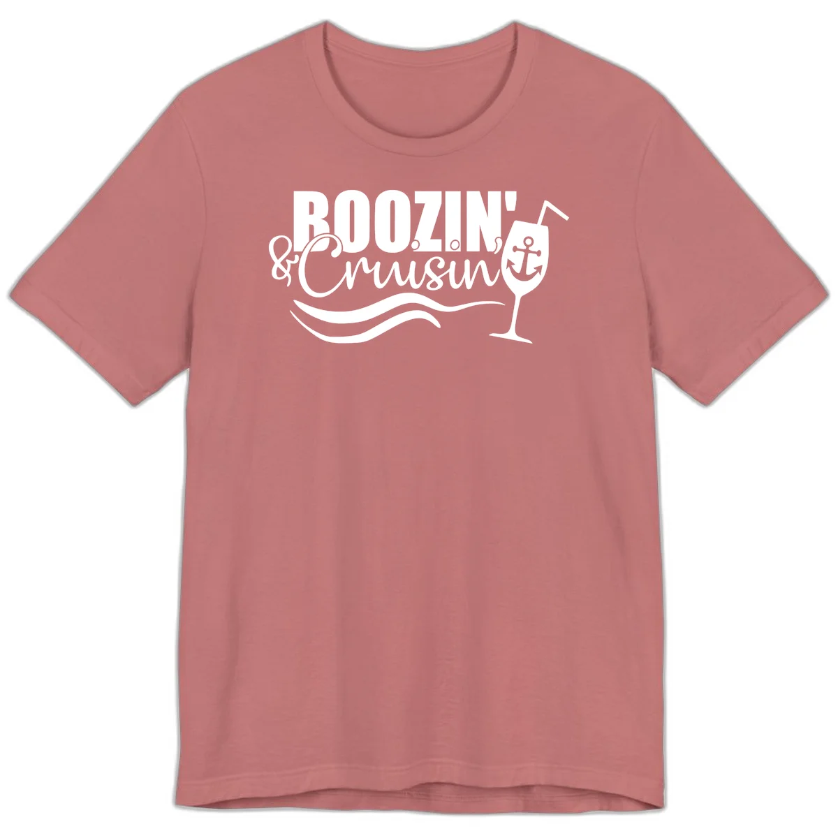 Boozin' & Cruising Nautical Premium Cruise Tee in Mauve