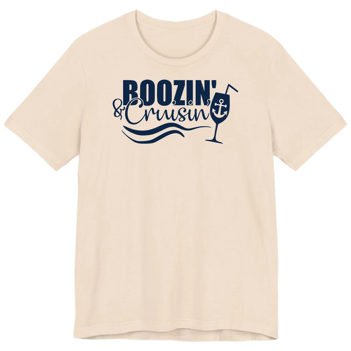 Boozin' & Cruising Nautical Premium Cruise Tee in Soft Cream