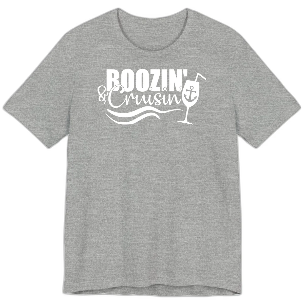Boozin' & Cruising Nautical Premium Cruise Tee in Athletic Heather