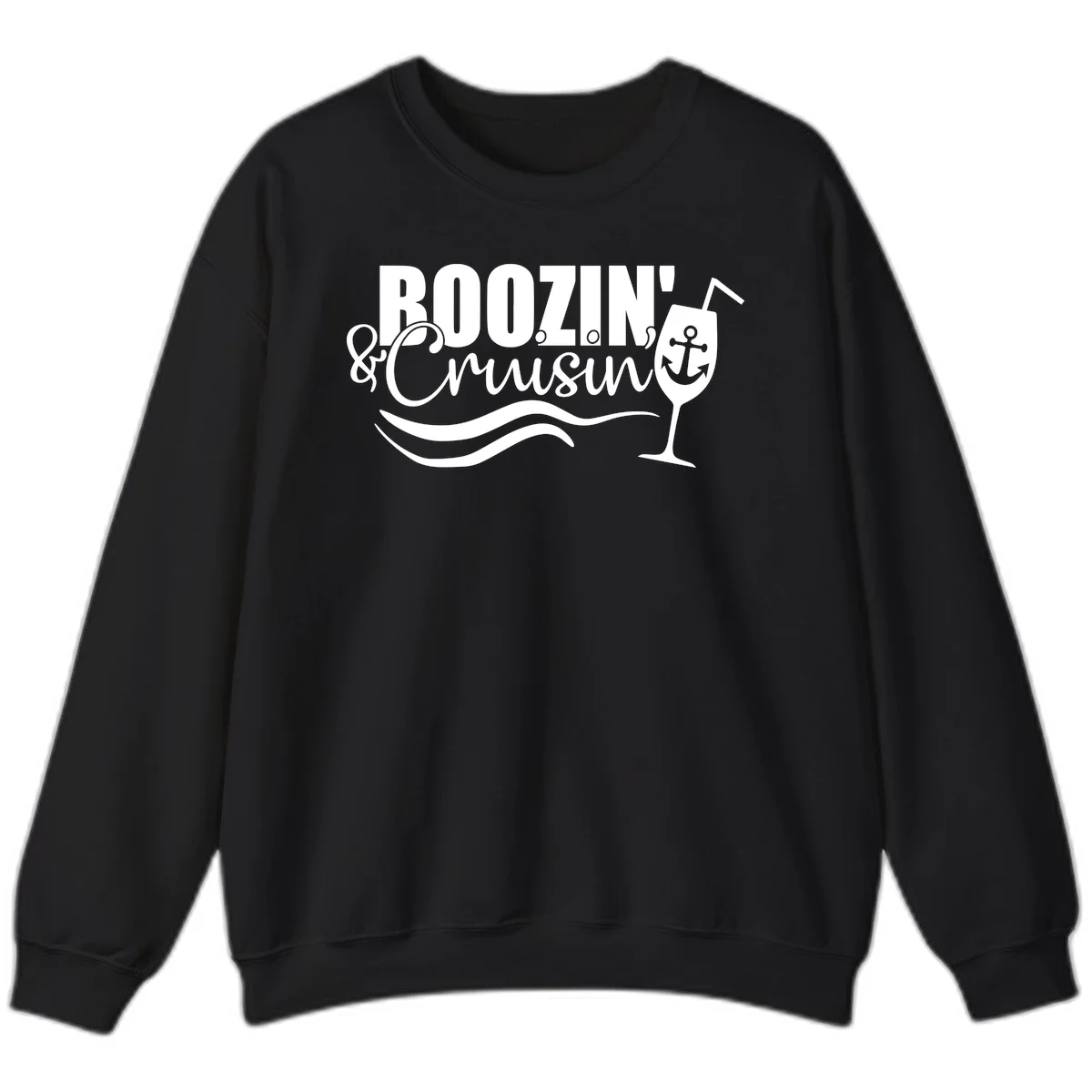 Boozin' & Cruising Nautical Cruise Sweatshirt in Black