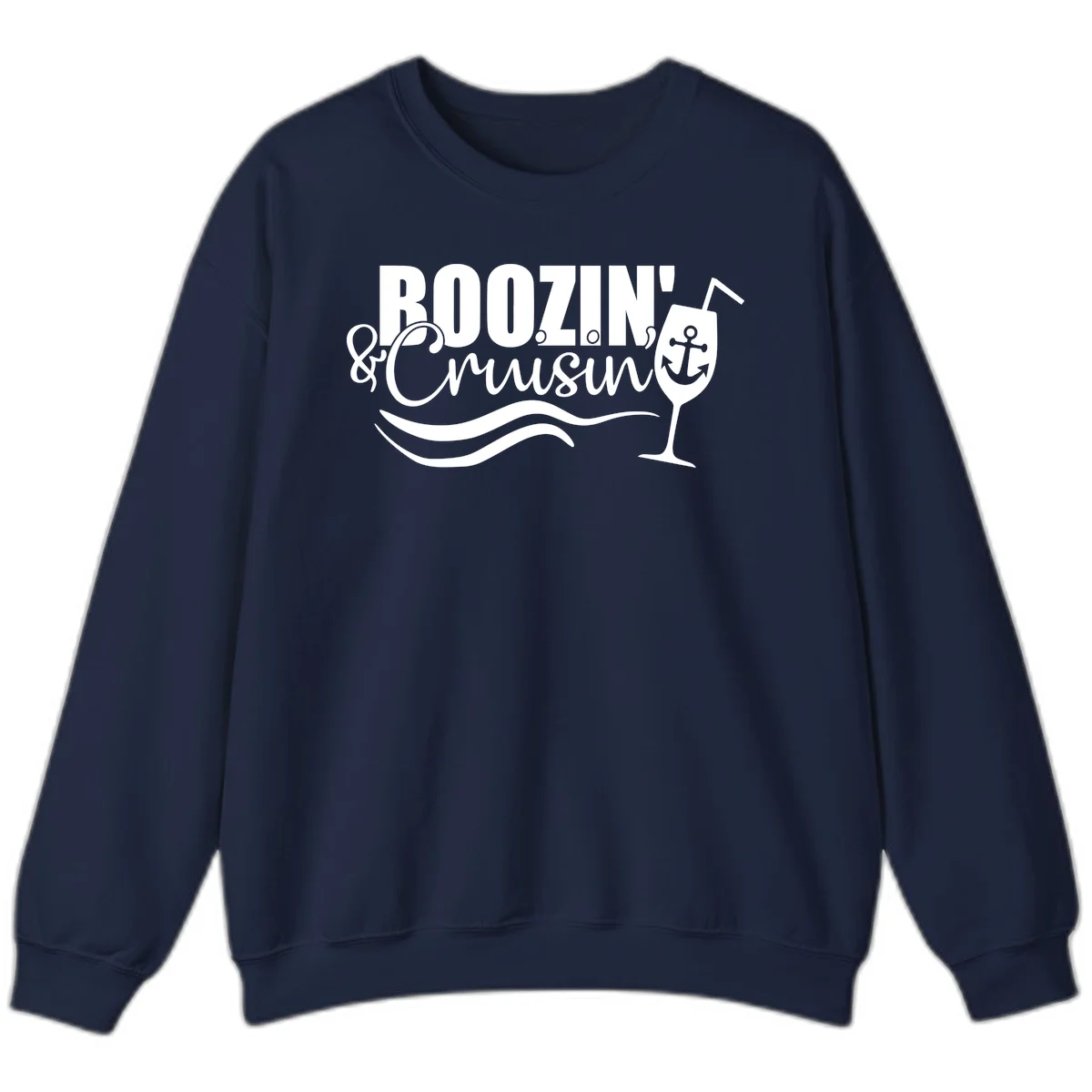 Boozin' & Cruising Nautical Cruise Sweatshirt in Navy
