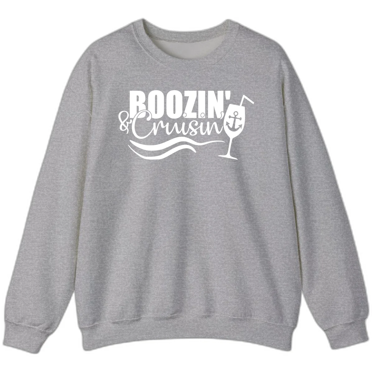 Boozin' & Cruising Nautical Cruise Sweatshirt in Sport Grey