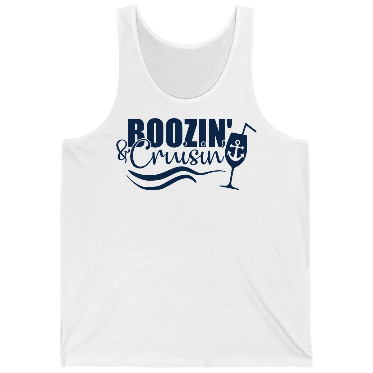 Boozin' & Cruising Nautical Cruise Tank Top in White
