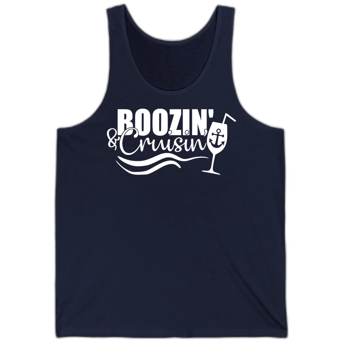 Boozin' & Cruising Nautical Cruise Tank Top in Navy