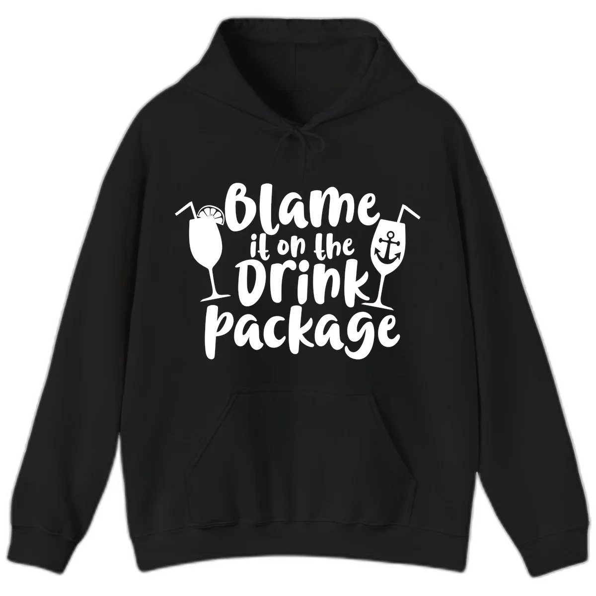 Blame It On The Drink Package Hoodie in Black