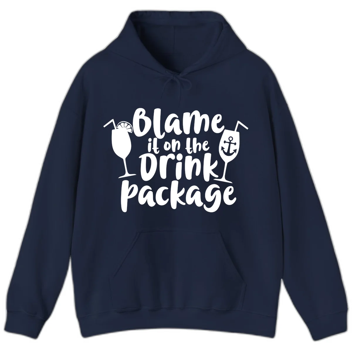 Blame It On The Drink Package Hoodie in Navy