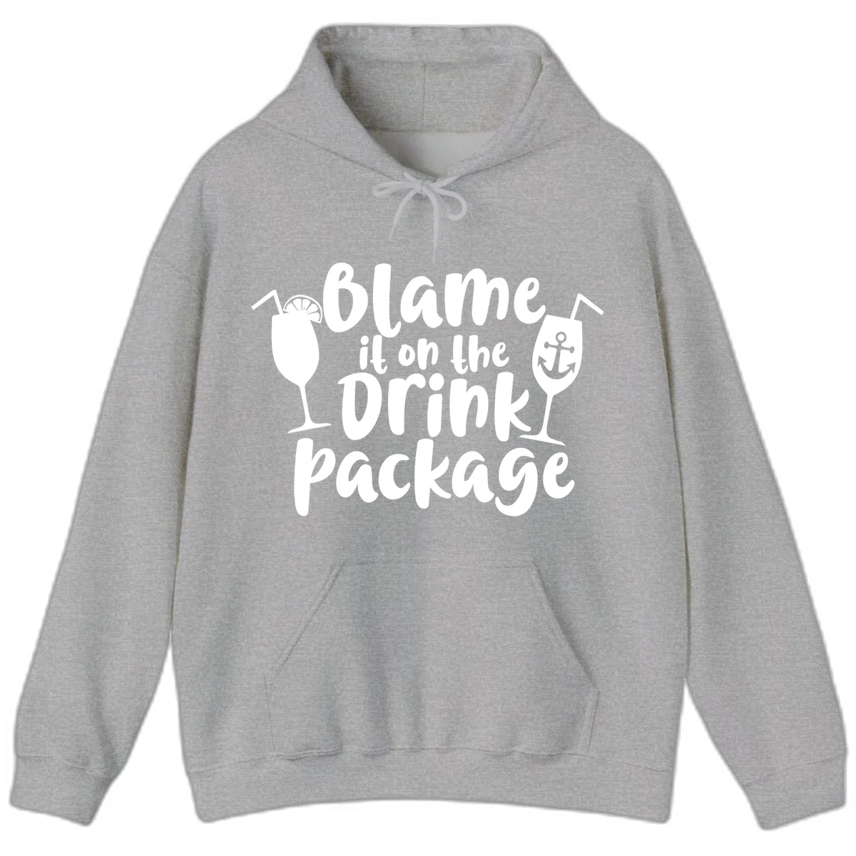 Blame It On The Drink Package Hoodie in Sport Grey