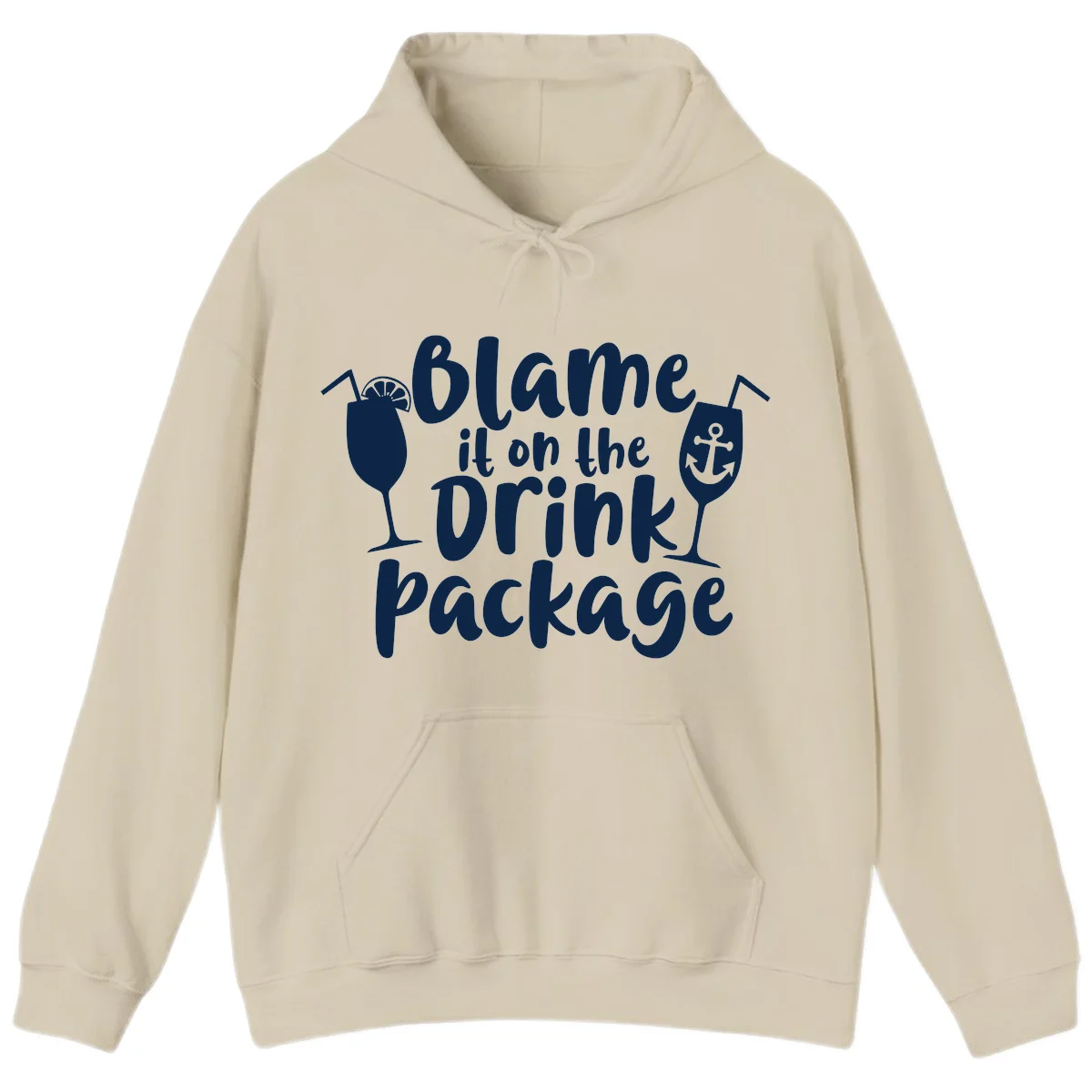 Blame It On The Drink Package Hoodie in Sand