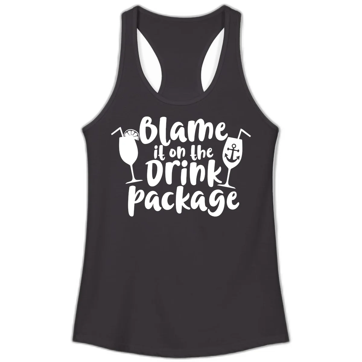 Blame It On The Drink Package Ladies Tank in Black