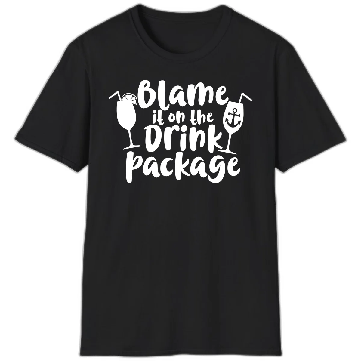 Blame It On The Drink Package T-Shirt in Black