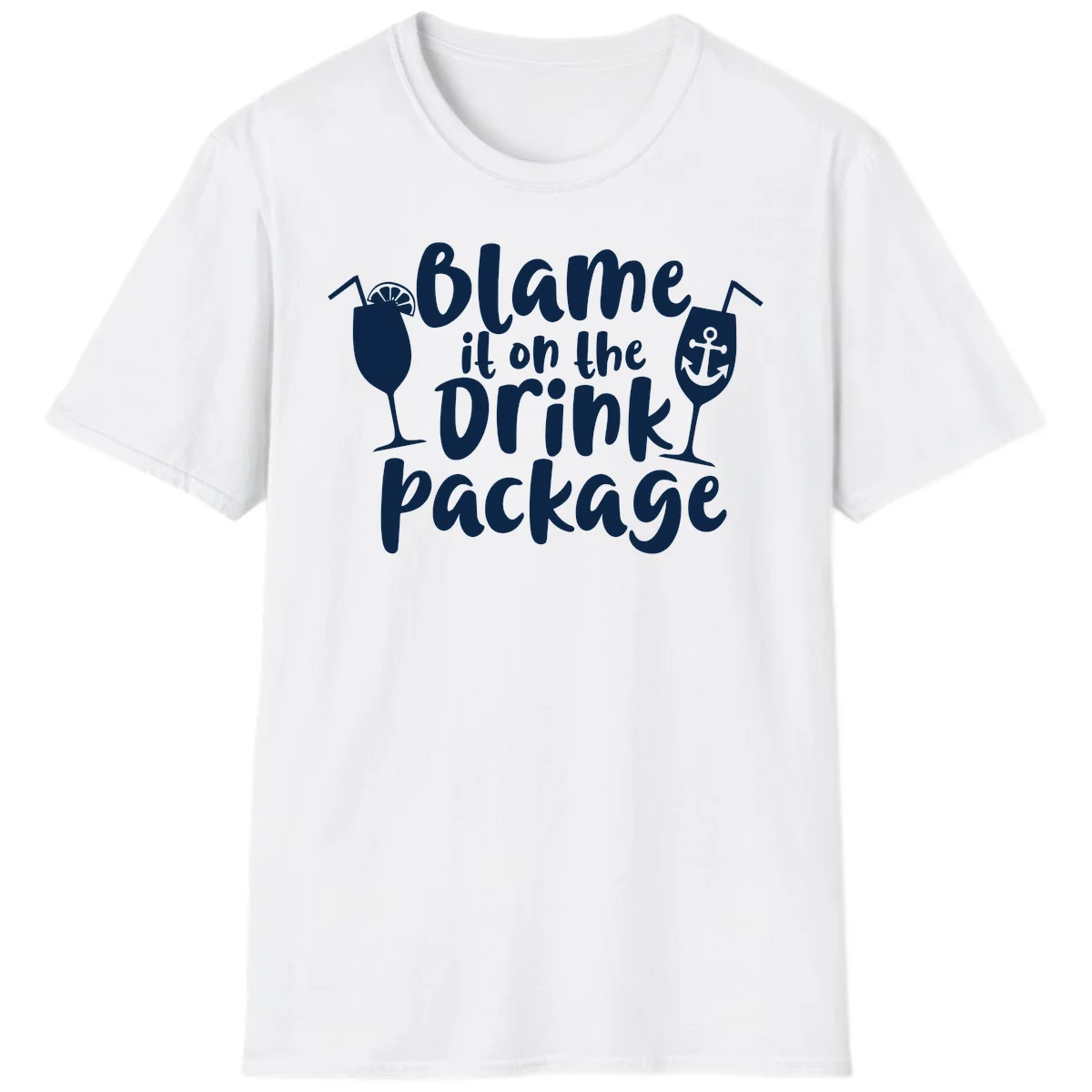 Blame It On The Drink Package T-Shirt in White