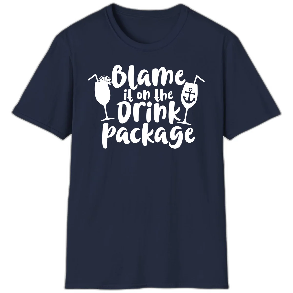 Blame It On The Drink Package T-Shirt in Navy