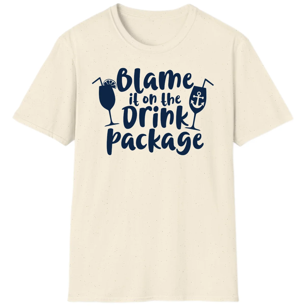 Blame It On The Drink Package T-Shirt in Natural