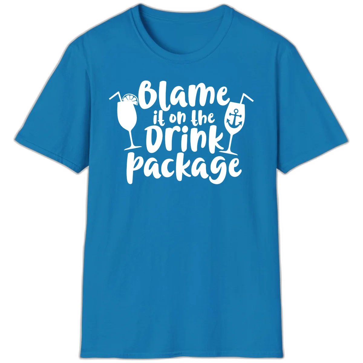 Blame It On The Drink Package T-Shirt in Sapphire