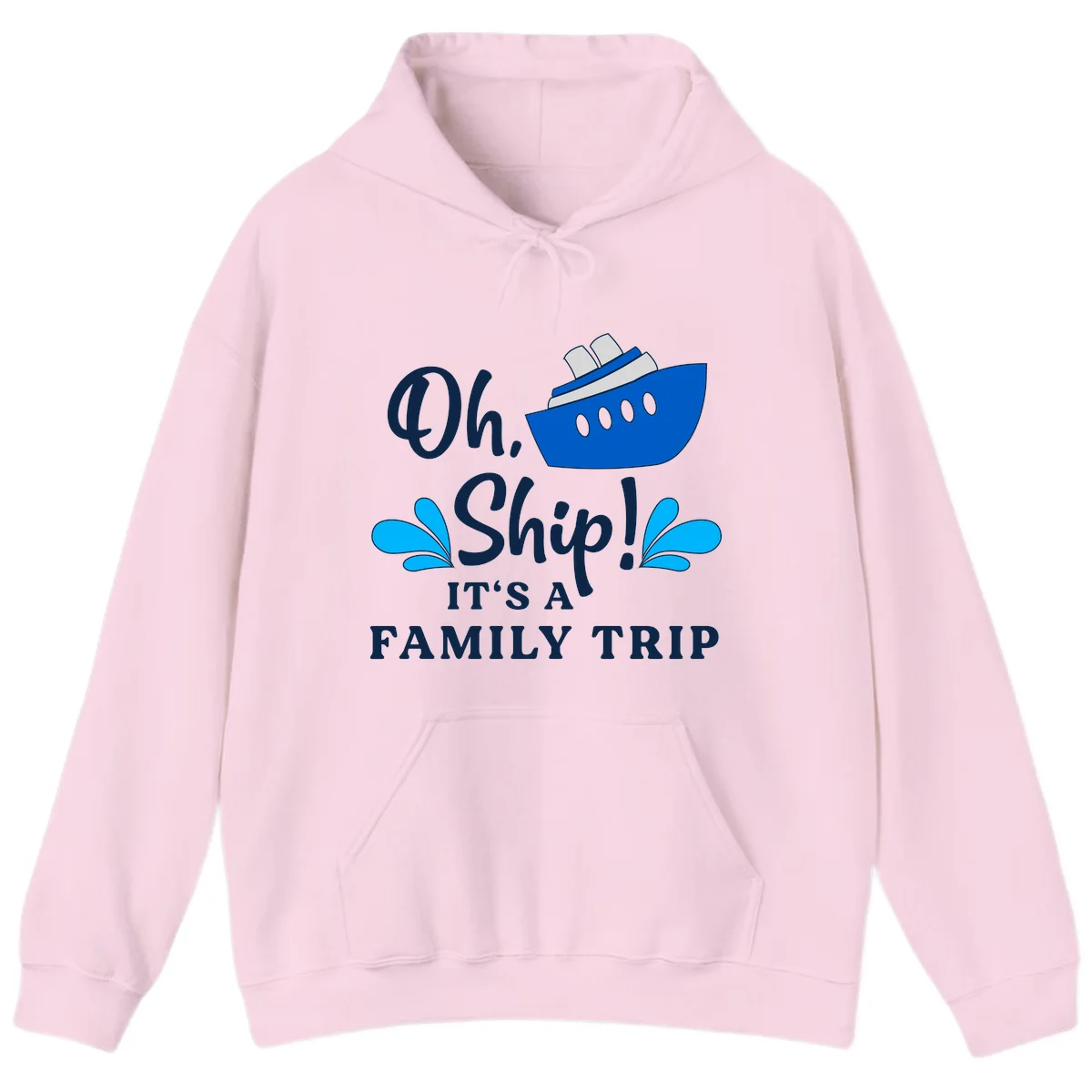 Oh Ship It's A Family Trip Hoodie in Light Pink