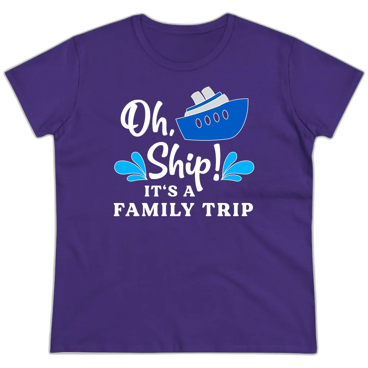 Oh Ship It's A Family Trip Ladies Tee in Purple