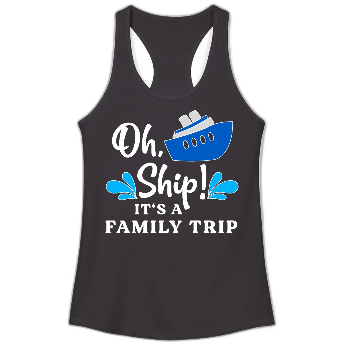 Oh Ship It's A Family Trip Ladies Tank in Black