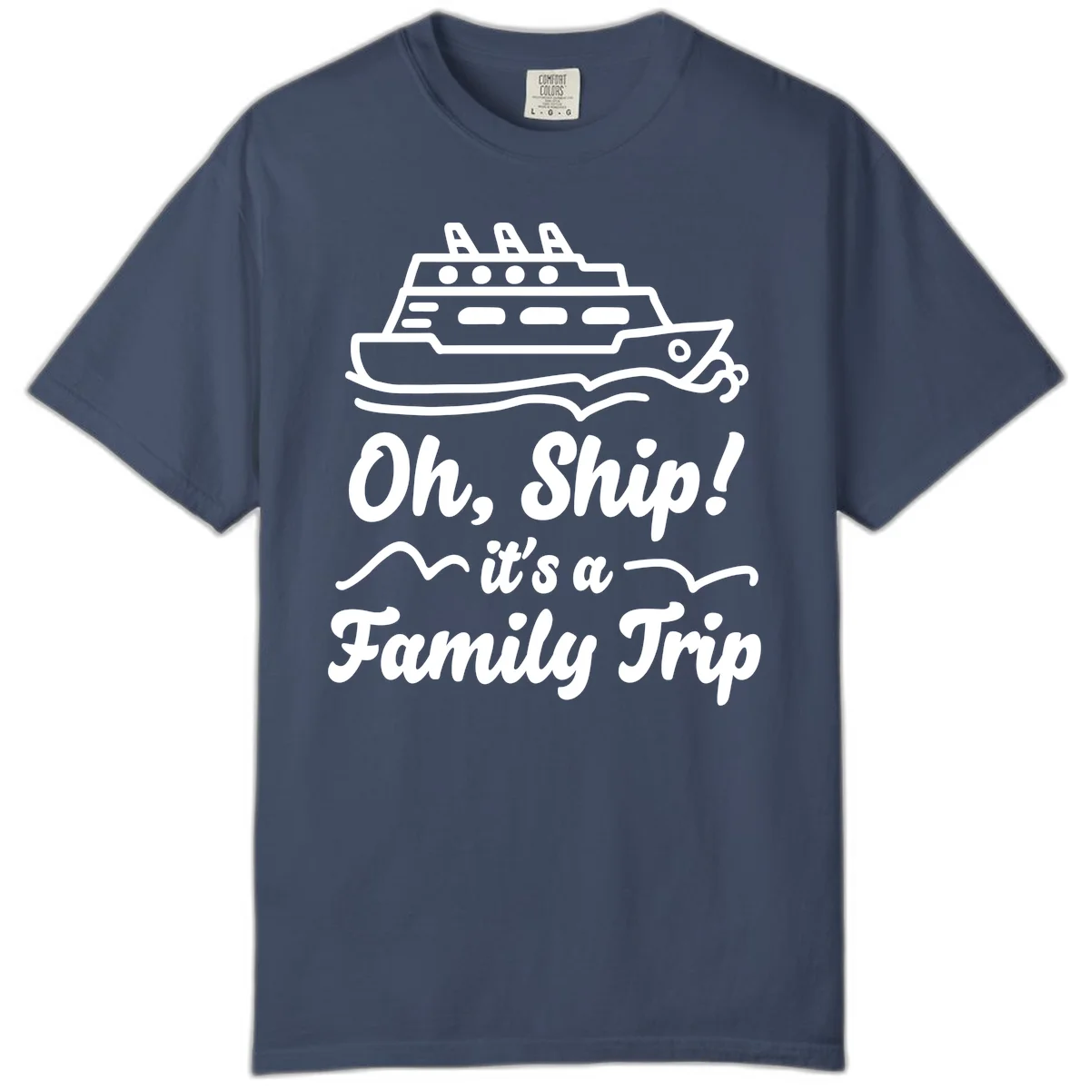 Oh Ship Family Trip Comfort Color Tee in Midnight