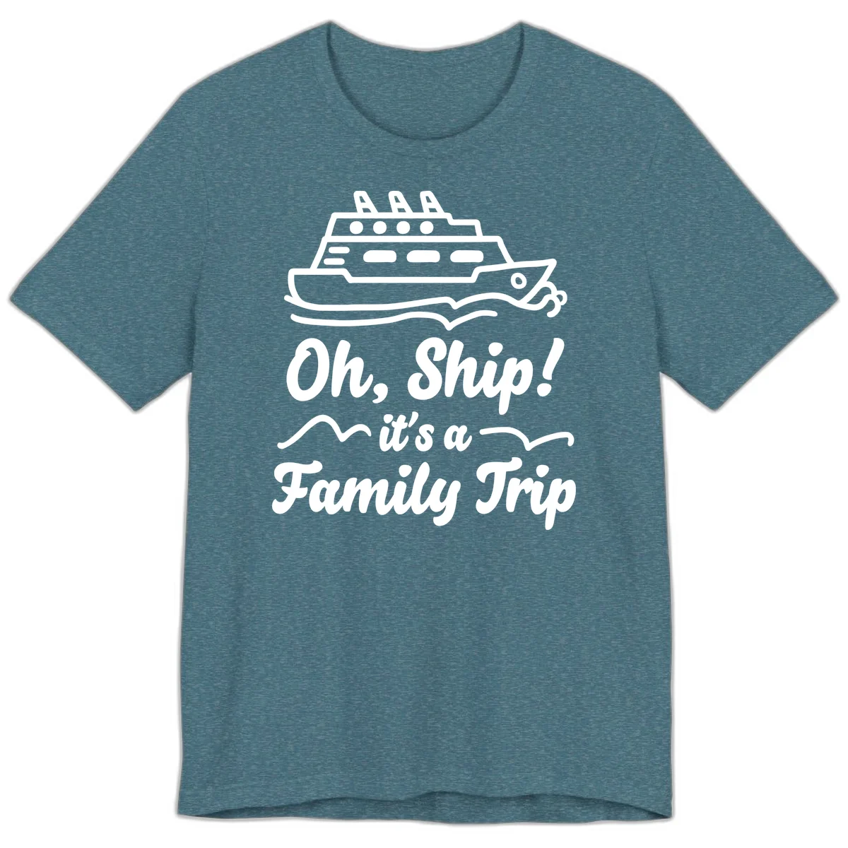 Oh Ship Family Trip Premium T-Shirt in Heather Deep Teal