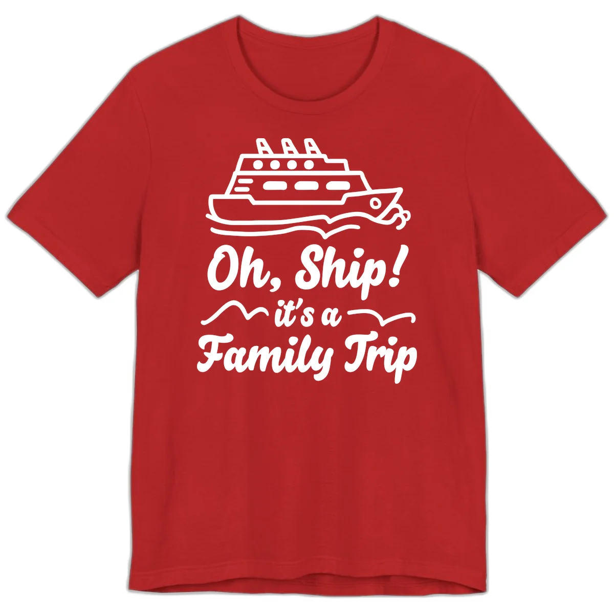 Oh Ship Family Trip Premium T-Shirt in Red