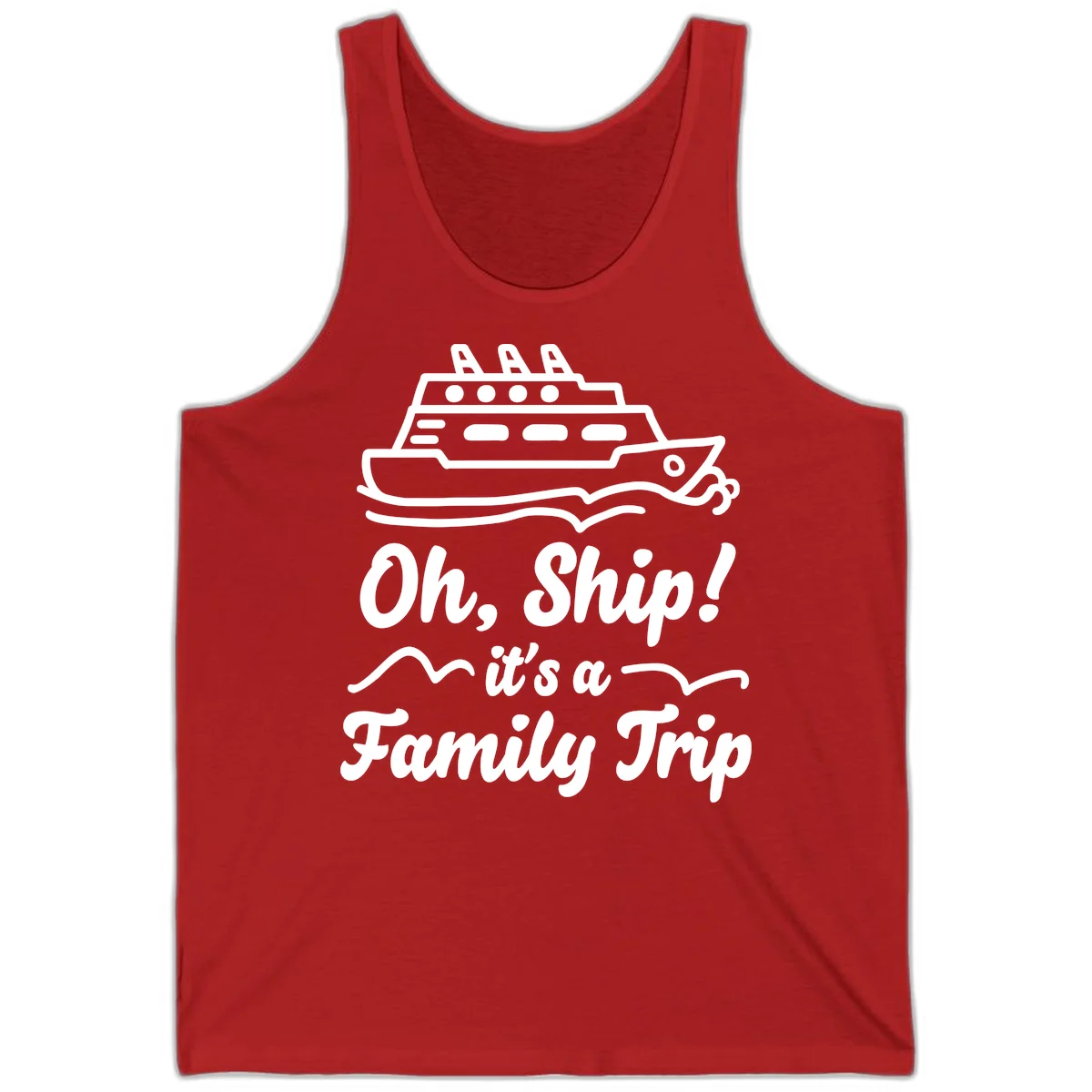 Oh Ship Family Trip Tank in Red