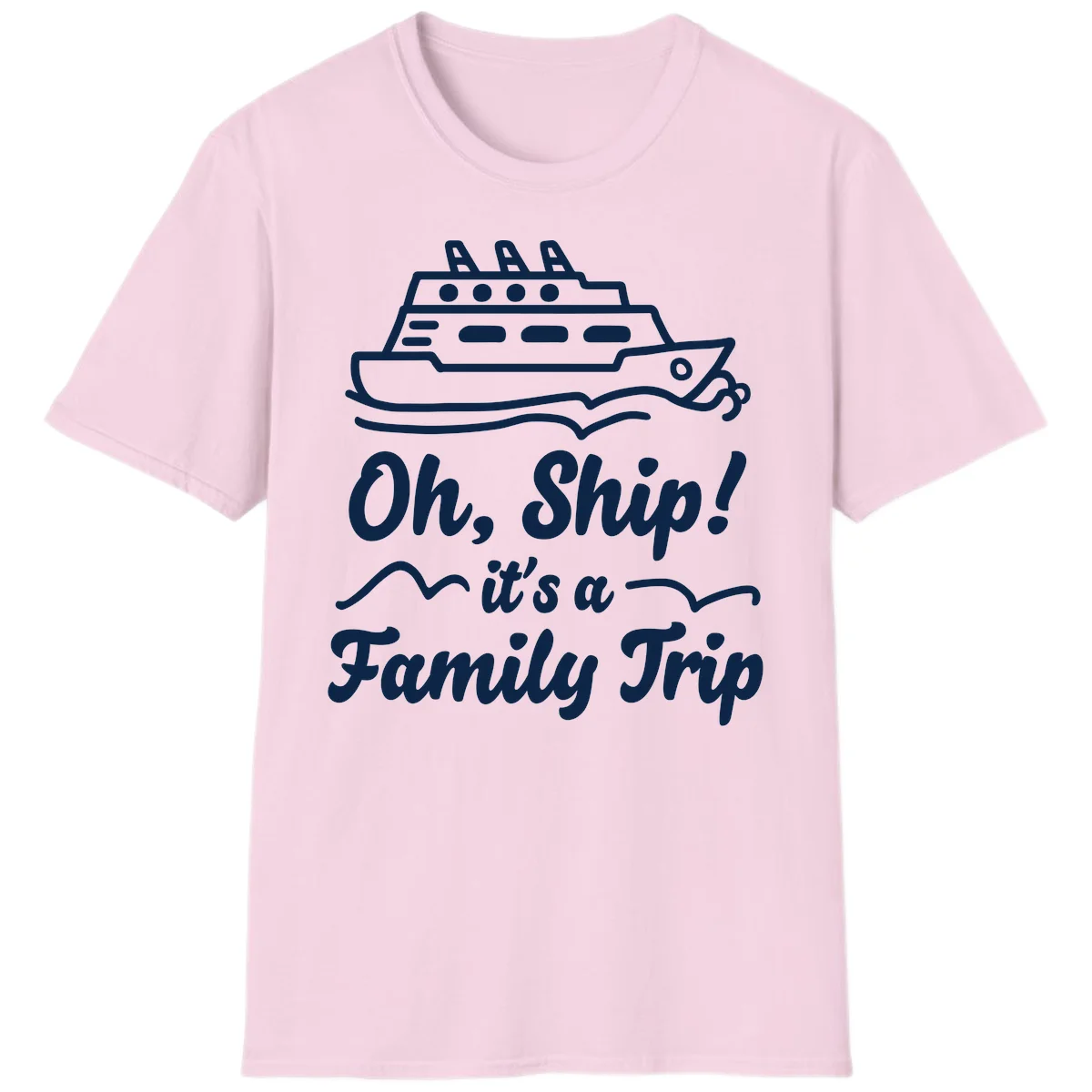 Oh Ship Family Trip T-Shirt in Light Pink