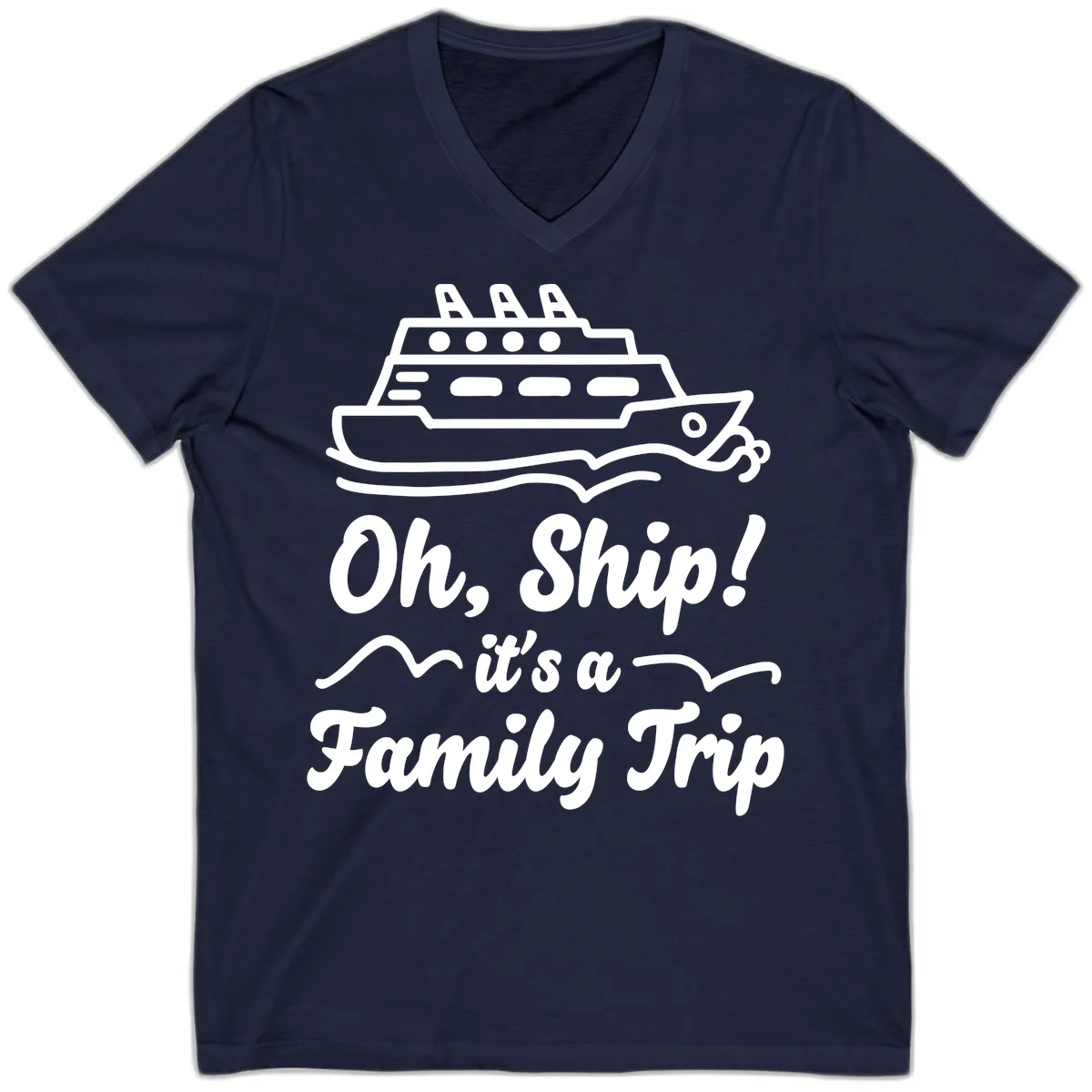 Oh Ship Family Trip V-Neck in Navy