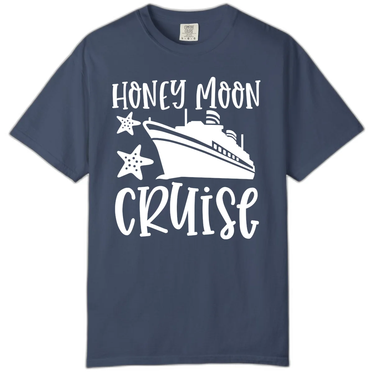 Honey Moon Cruise Comfort Color Tee in Midnight
