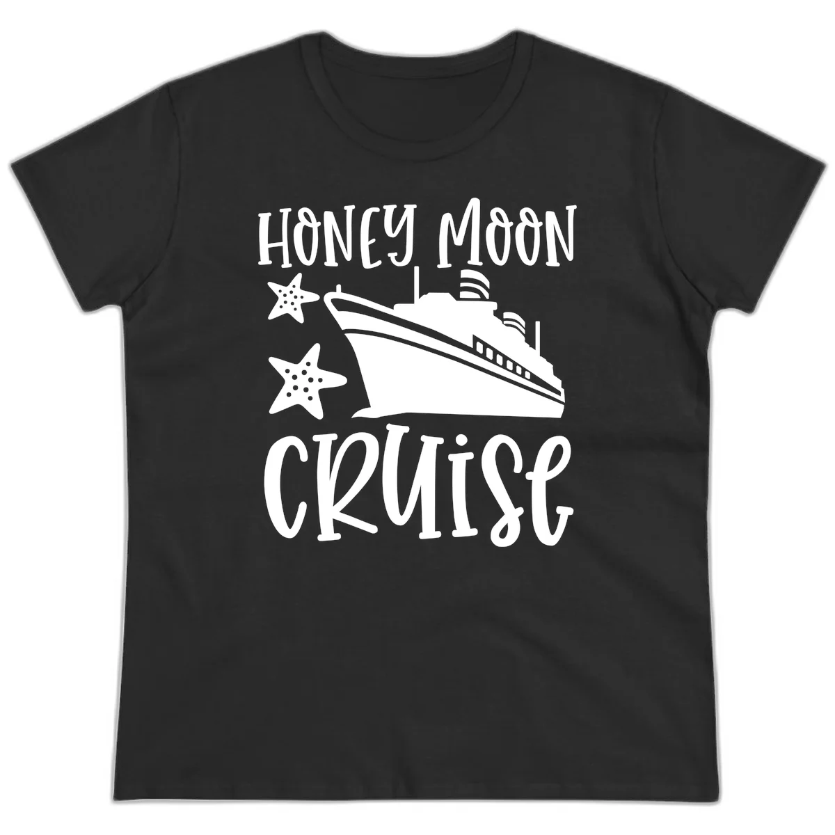 Honey Moon Cruise Ladies Tee in Black