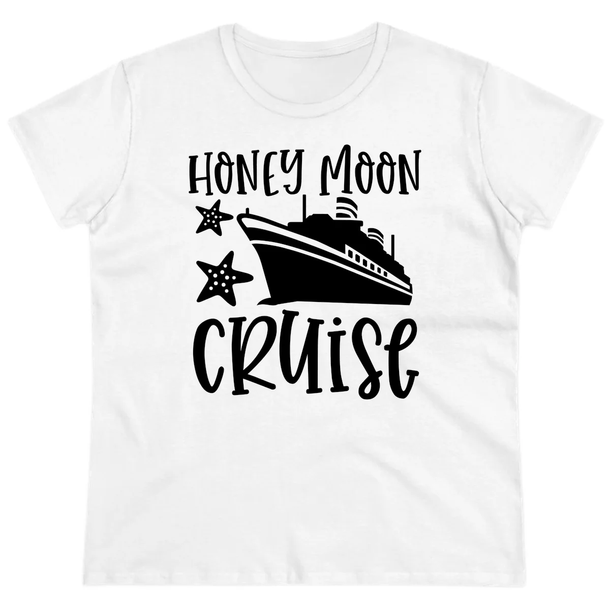 Honey Moon Cruise Ladies Tee in White