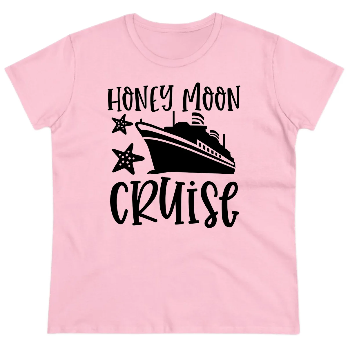 Honey Moon Cruise Ladies Tee in Light Pink