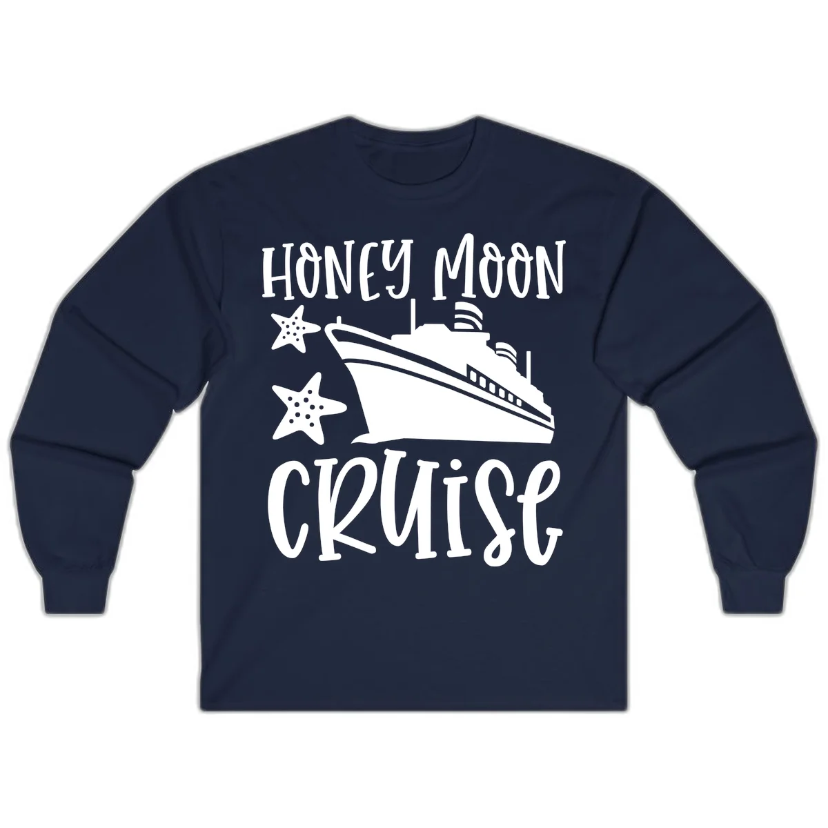 Honey Moon Cruise Long Sleeve Tee in Navy