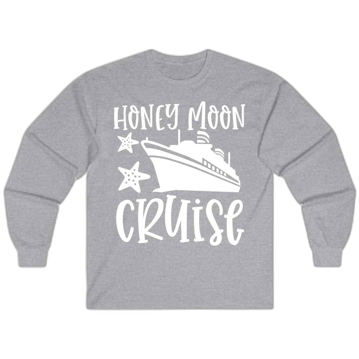 Honey Moon Cruise Long Sleeve Tee in Sport Grey
